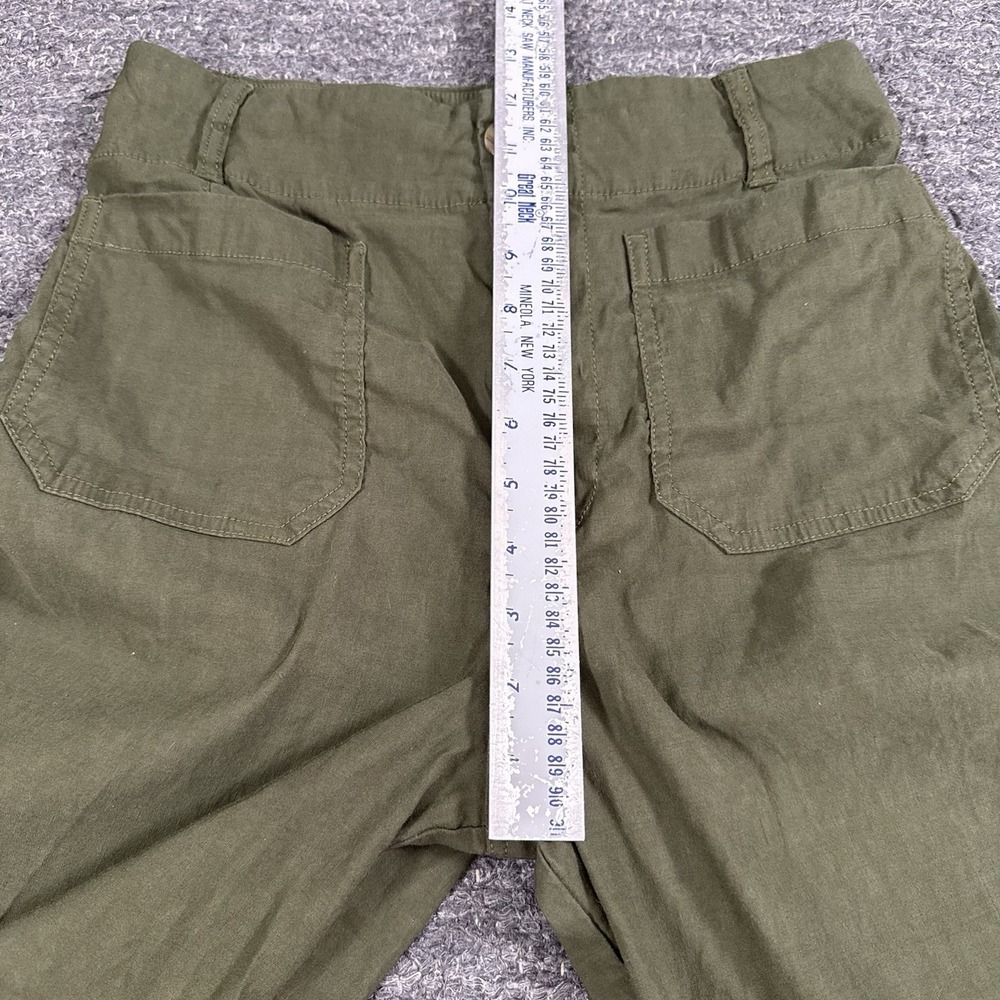 Anthropologie Maeve The Colette Pants Women 28 Green Linen Wide Leg Crop Beach - Picture 7 of 11